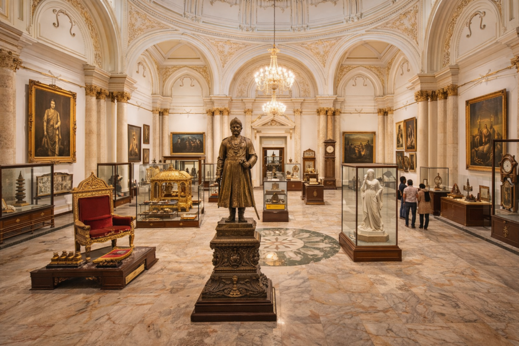 Salar Jung Museum interior with historic artifacts